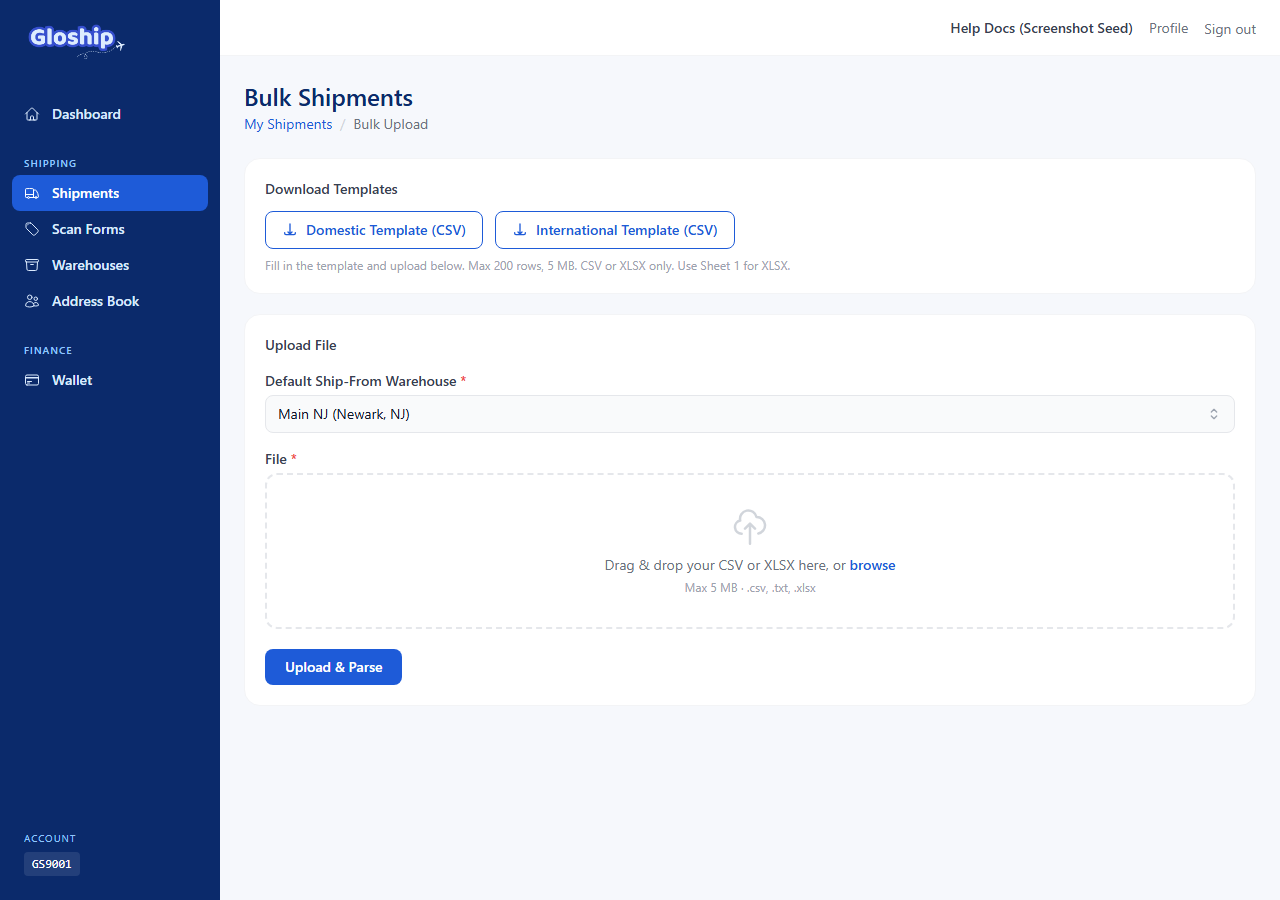 Bulk batch overview with per-row quotes, errors, and a Buy all button
